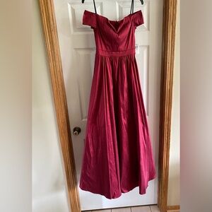 NWT Ruby Red Off Shoulder Gown